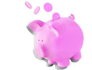 A pink piggy bank